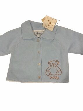 Harrods Baby Blue Newborn Teddy Knit Cardigan